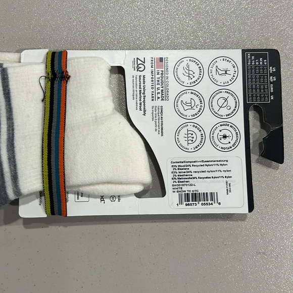 Smartwool Women's Large Snowboard OTC Socks Targeted Cushion White Purple NWT - Picture 5 of 7